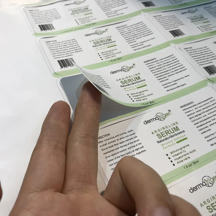 Customized Waterproof Vinyl Health Care Bottle Stikcers with Barcode Printed Matte Self Seal Packaging Labels for Plastic Jars
