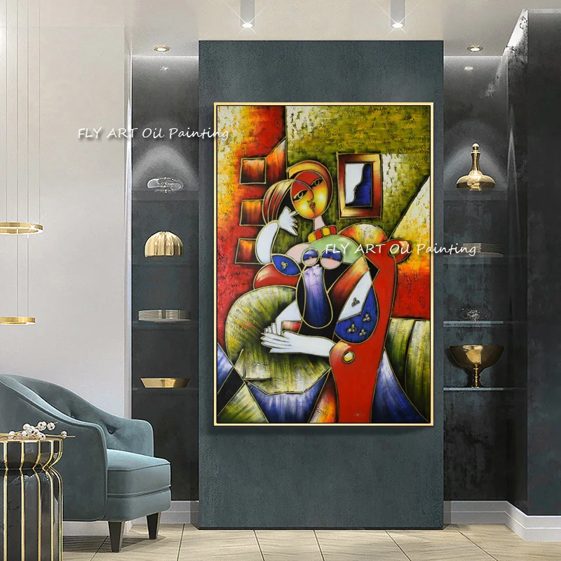 

Hand-painted Abstract Oil Paintings on Canvas By Picasso Famous Abstract Art Reproductions Wall Picture for Living Room Decor