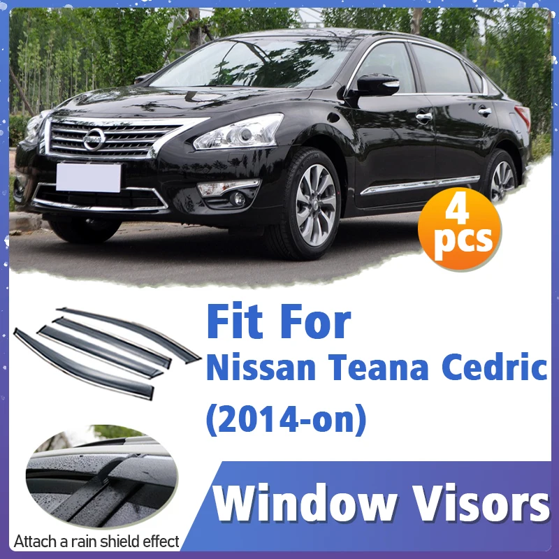 

Window Visor Guard for Nissan Teana Cedric 2014-on Vent Cover Trim Awnings Shelters Protection Sun Rain Deflector Accessories