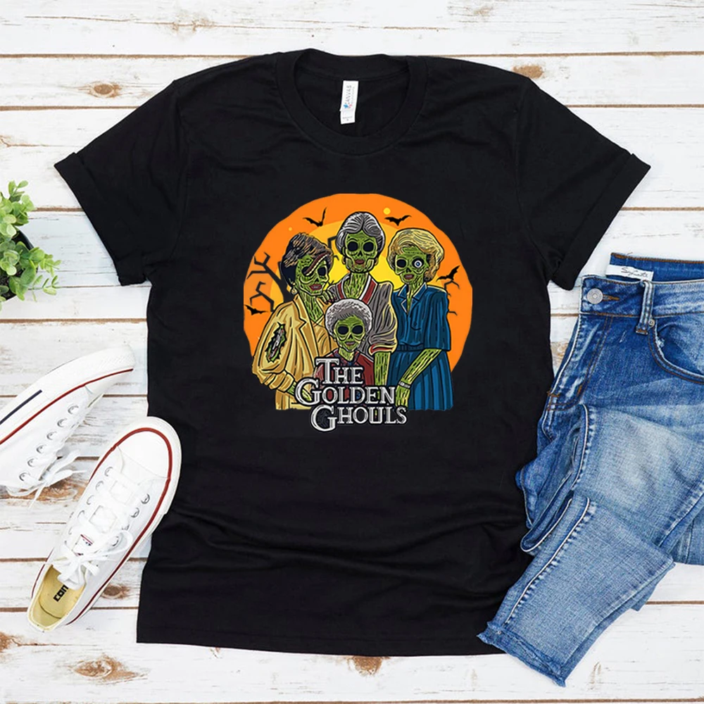 The Golden Ghouls Shirt Funny Halloween Shirt Scary Movies Shirt The Golden Girls T Shirt Ghouls Shirt Graphic Tees Casual Top