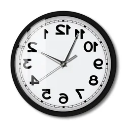 Counter Clockwise Backwards Clock Home Decor Sound Activated Wall Clock Smart Silent Non Ticking Wall Watch With Metal Frame