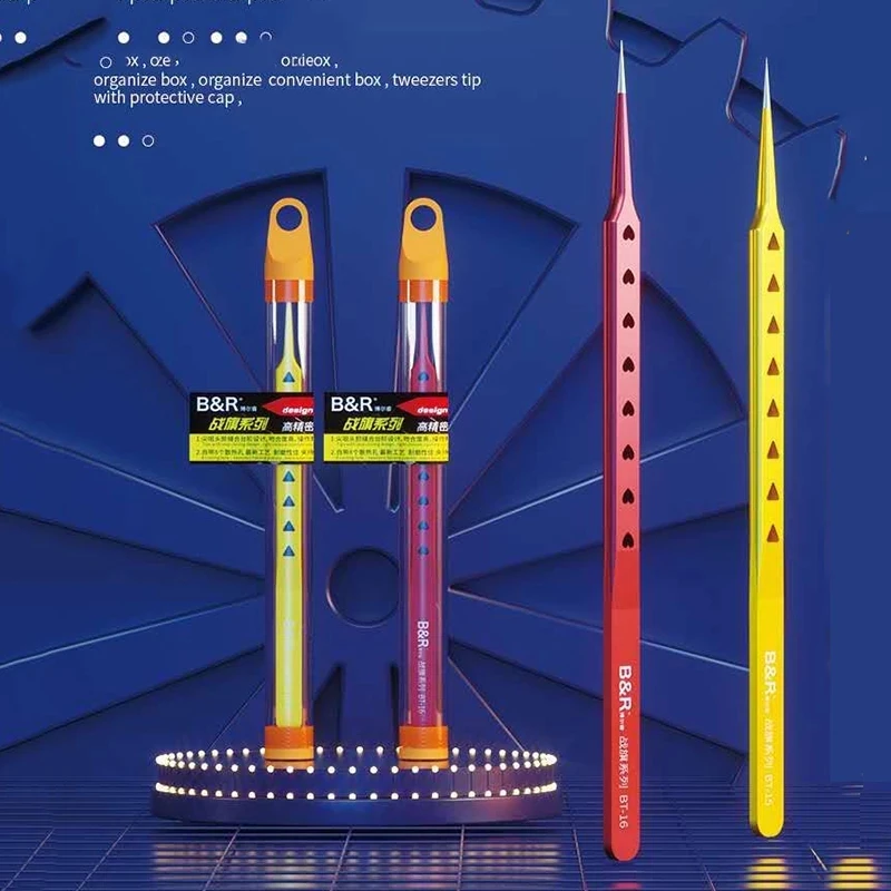 

B&R High-Precision Tweezers With Suture Steps Are Suitable For Disassembly And Phone PCB IC Precision Parts Repair Tools