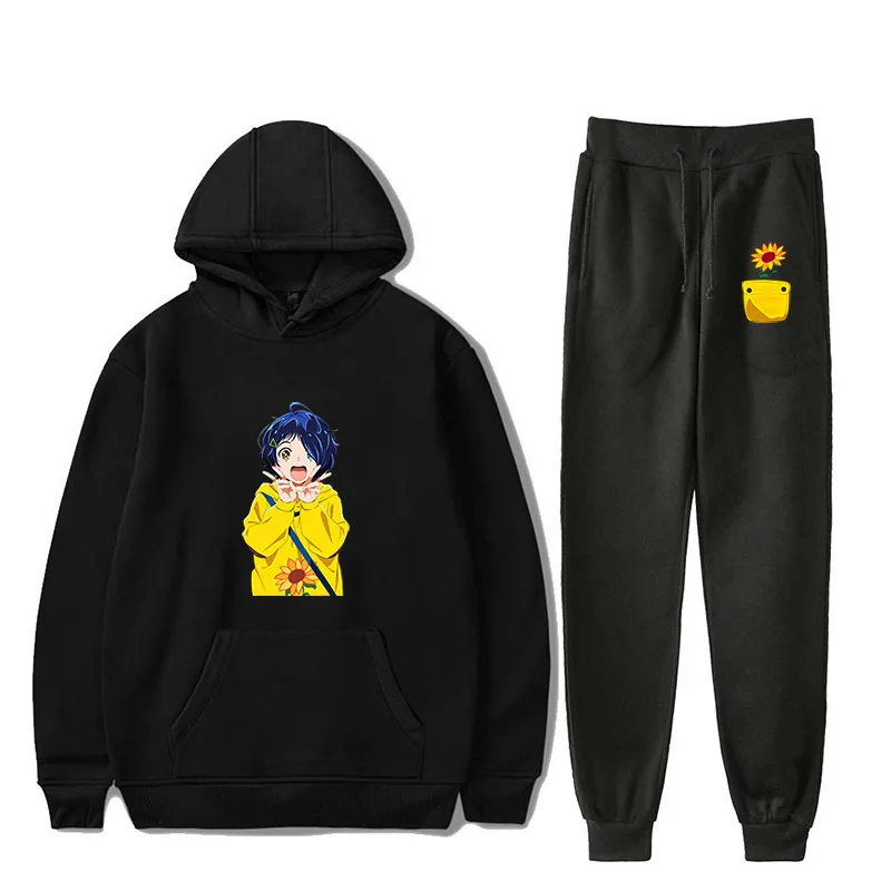 Wonder Egg Priority  Sweet Anime Hoodie Pants Two Piece Cosplay Sweatshirt And Sweatpants Set Pullovers Tracksuits 2021