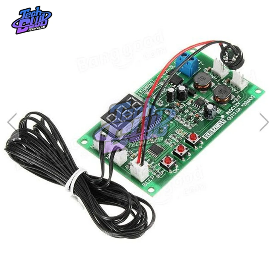 Controlador de velocidad del ventilador del Motor, controlador inteligente de temperatura del termostato con soporte de zumbador, EC EBM, 2 canales, 2a, 3 cables PWM