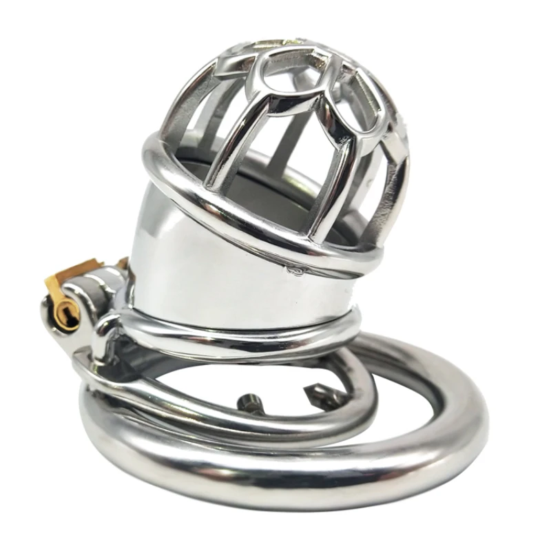 

New Metal Penis Lock Cage with Anti Detachable Ring Chastity Lock Penis Lock Adult JJ Birdcage Chastity Lock CB Alternative Toys