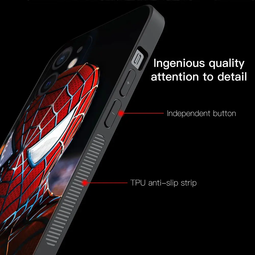 Marvel Spiderman Heros Logo Silicone Case For Apple iPhone 14 13 12 11 Pro Max XS Max XR X 7 8 Plus 13 12 Mini 6S Shell