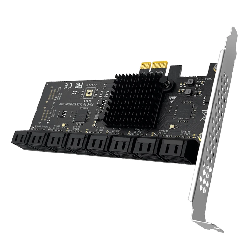 Adaptador SATA PCIE 1X, controlador de 16 puertos PCI Express, SATA3.0, PCI a Sata Riser, tarjeta de expansión SSD Bit, tarjeta adicional para minería de Chia