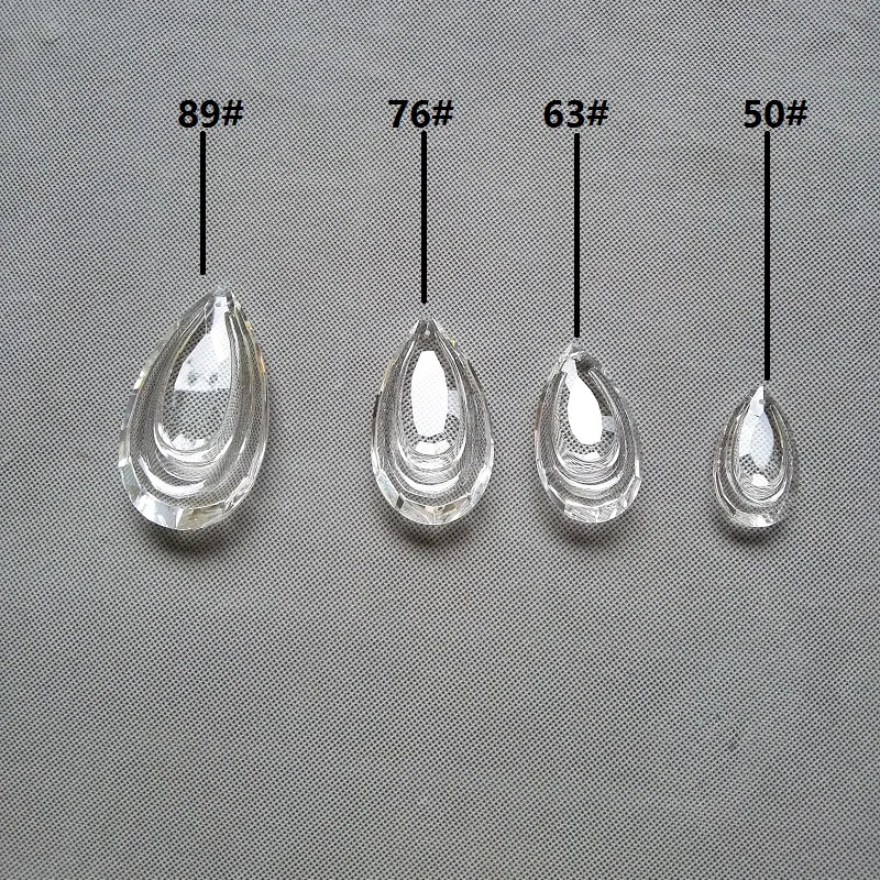 

Camal 1PCS 50/63/76/89mm Clear Double Shaped Waterdrop Pendants Crystal Lamp Chandelier Prisms Parts Hanging Home Decor Lighting