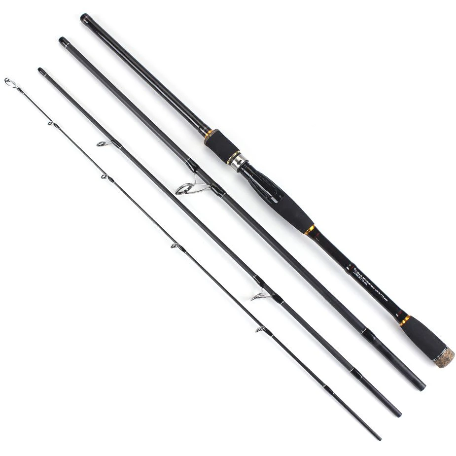 2.1 2.4 2.7 3.0m Carbon Spinning Fishing Rod Lure 10-25g Fast Action 4 Sections M Ultralight Travel Rod Fishing Tackle