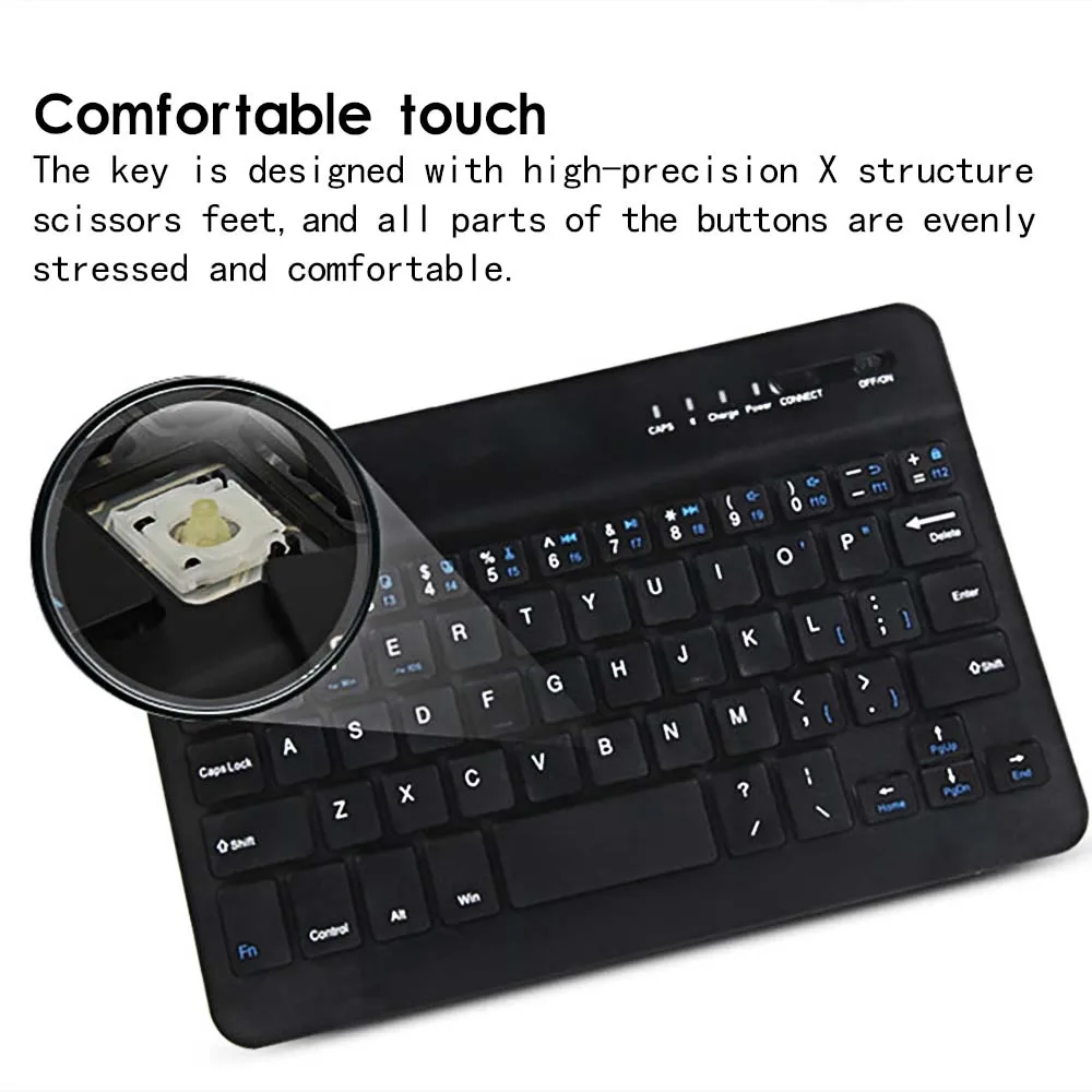 Ultra Slim Wireless Bluetooth Keyboard for HipStreet Titan 4 7 Inch Compatible for IOS  Android Tablets Windows + Bracket