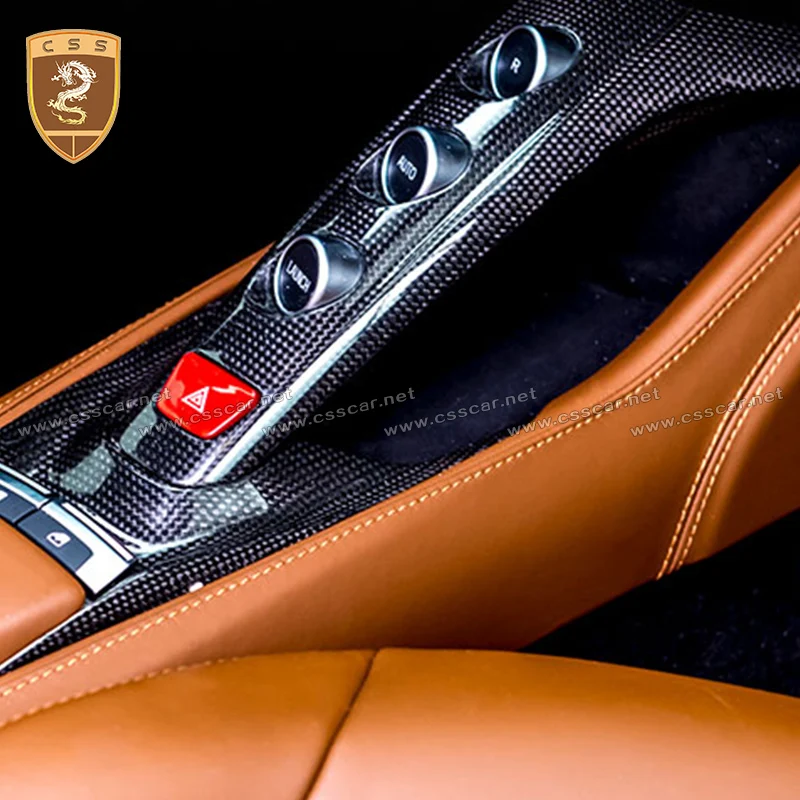 488 Dry Carbon Fiber Interior Central Control Cover Fits for 488 GTB Car Styling For 488 Internal Accessories