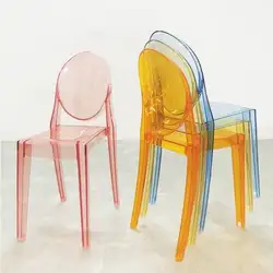 Silla transparente para niños, muebles creativos personalizados, sillas de comedor de plástico de celebridades modernas