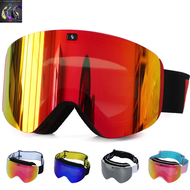 2023 New Double Layer Magnetic Ski Goggles Polarized Lens Skiing Anti-fog UV400 Snowboard Goggles Men Women Ski Glasses Eyewear