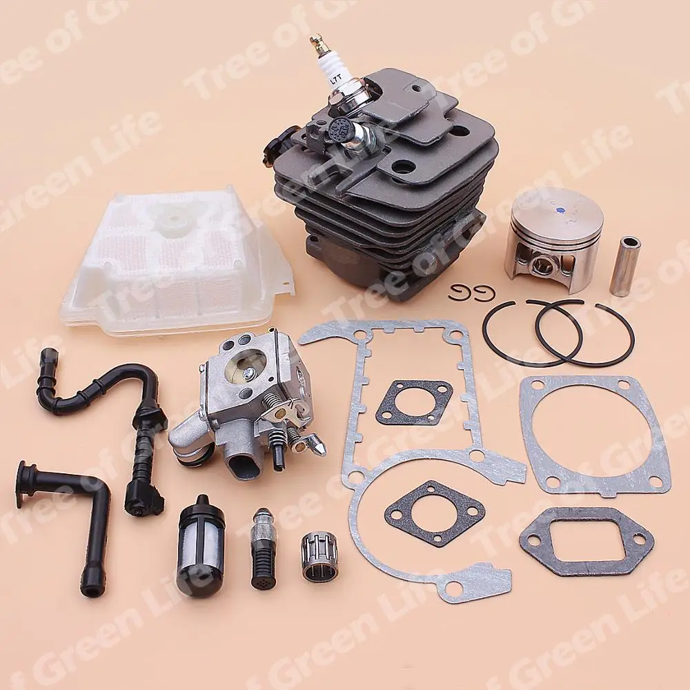 49mm Cylinder Piston Carburetor Kit For Stihl MS361 MS 361 Air Fuel Oil Filter Line Intake Manifold Gasket Decompression Valve