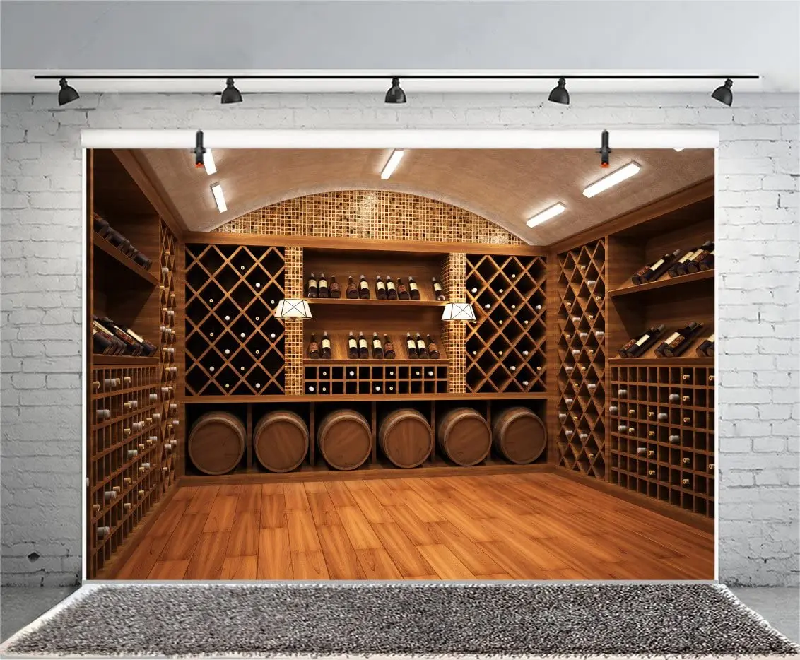 Wine Cellar Photography Backdrop Luxurious European Vintry Banner For Retro Wood Floor Background Photo Studio Props