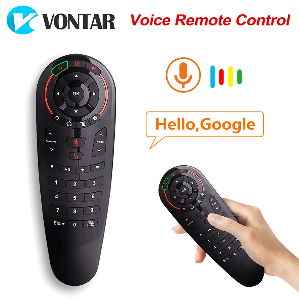 G30 z pilotem G30S Air Mouse 2.4G bezprzewodowa Mini klawiatura IR nauka żyroskop asystent Google dla Android TV, pudełko PC