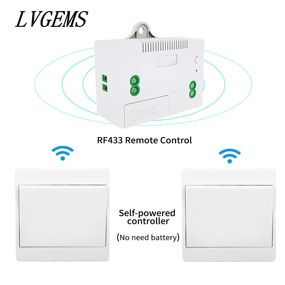 Self-powered Wireless 1Gang/2Gang Waterproof Push Button Switch 150m Control Distance Home Improvement 90-240V