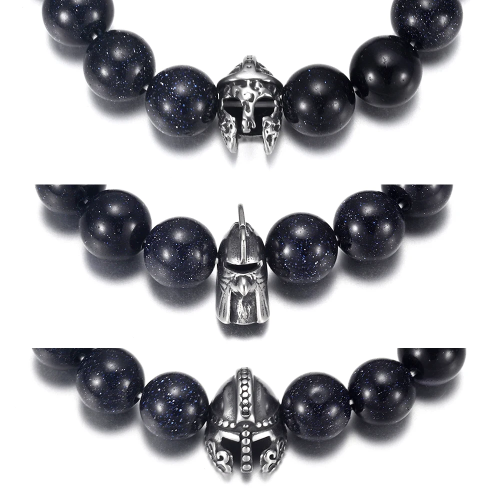 Stainless Steel Roman Warrior Helmet Viking Animal Bead Charm 2mm Hole for Beaded Bracelet Jewelry Making Metal Accessories