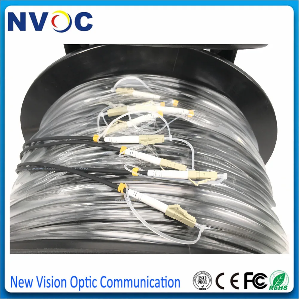 500M,4Cores G675A Outdoor Armored TPU/LSZH 4.0mm SC/FC/ST/ODC/LC/PC 4C SingleMode Fiber Optic Patch Cord Jumper With PCD380 Reel