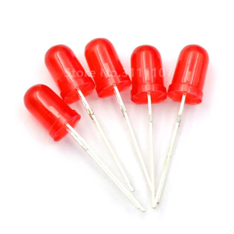 200PCS/Lot 5mm Red LED Diode Round Diffused Red Color Light Lamp F5 DIP Highlight New Wholesale Electronic