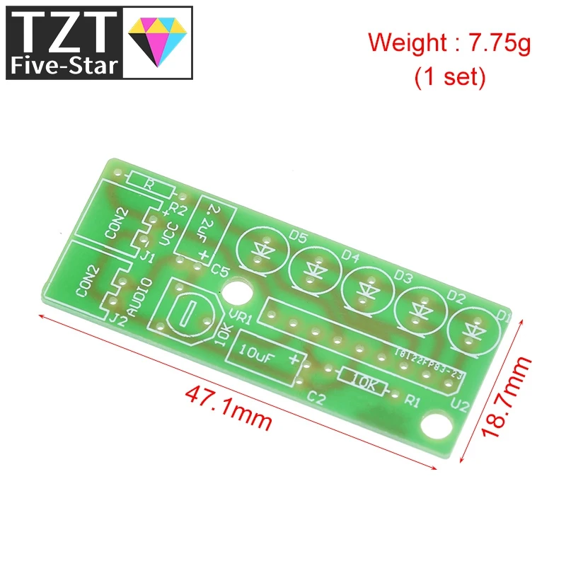 TZT Electronic Kit Parts 5mm RED Green LED Level Indicating 3.5-12V KA2284 DIY KIT Audio Level Indicator Suite Trousse DIY