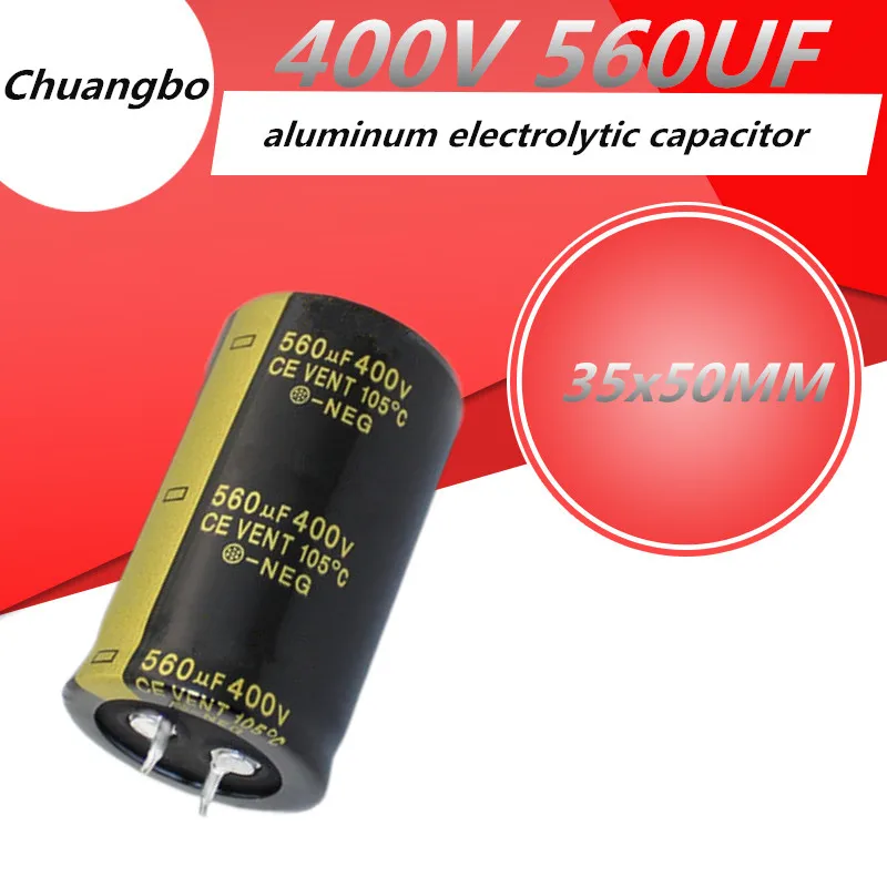 

2pcs Audio Electrolytic Capacitor 400V 560UF 35*50MM For Audio Hifi Amplifier High Frequency Low ESR Speaker