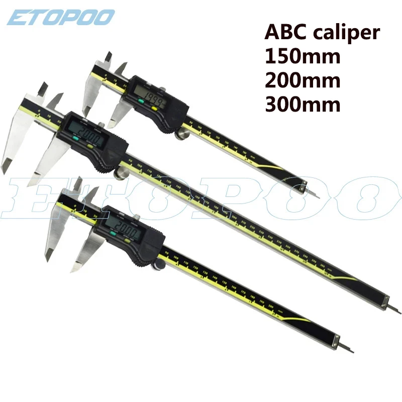 Pied à coulisse numérique 150/200/300mm pied à coulisse numérique mesure électronique pied à coulisse en acier inoxydable numérique