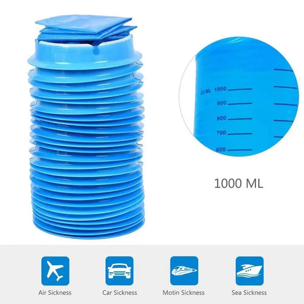 10Pcs 1000ML Disposable Travel Car Airplane Motion Sickness Nausea Vomit Bag