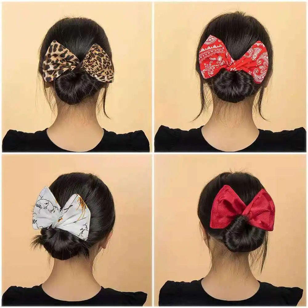 New Stylish Deft Bun Women Bowknot Donuts Twist Bun Girls Vintage Hairpin Hairstyle Gifts Elegant Hair Scrunchies Elegant