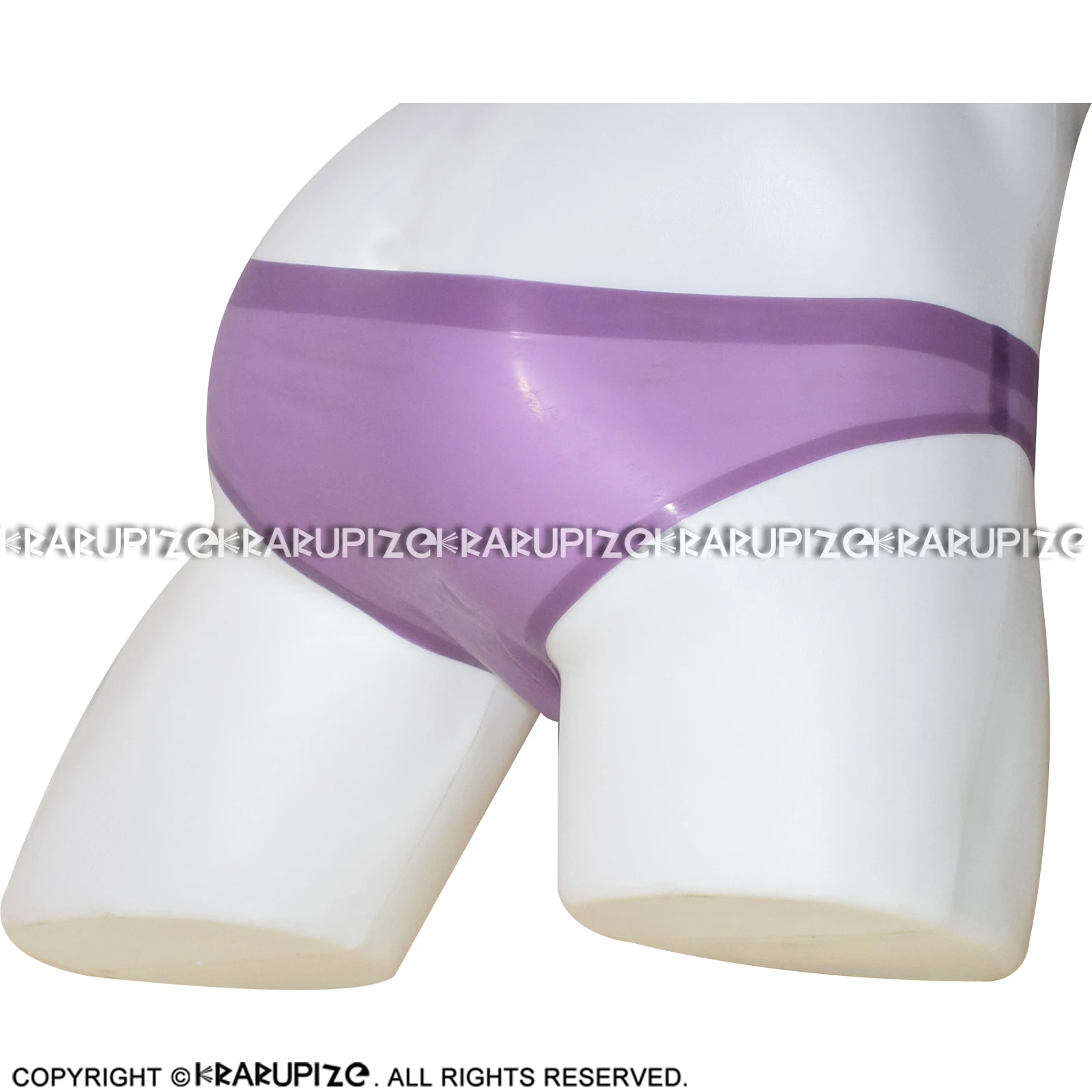 Classical Transparent Purple Low Cut Sexy Latex Briefs With Bows At Front Rubber Shorts Underpants Underwear Bottom DK-0197