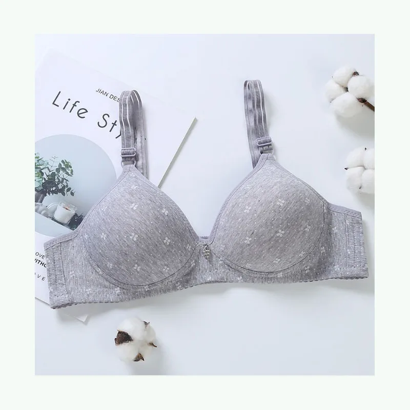 Print floral lace bralette sexy push up cotton soft bra solid A B cup bras for women big bust 75 80 85 90 95 100 vs bh tops C09