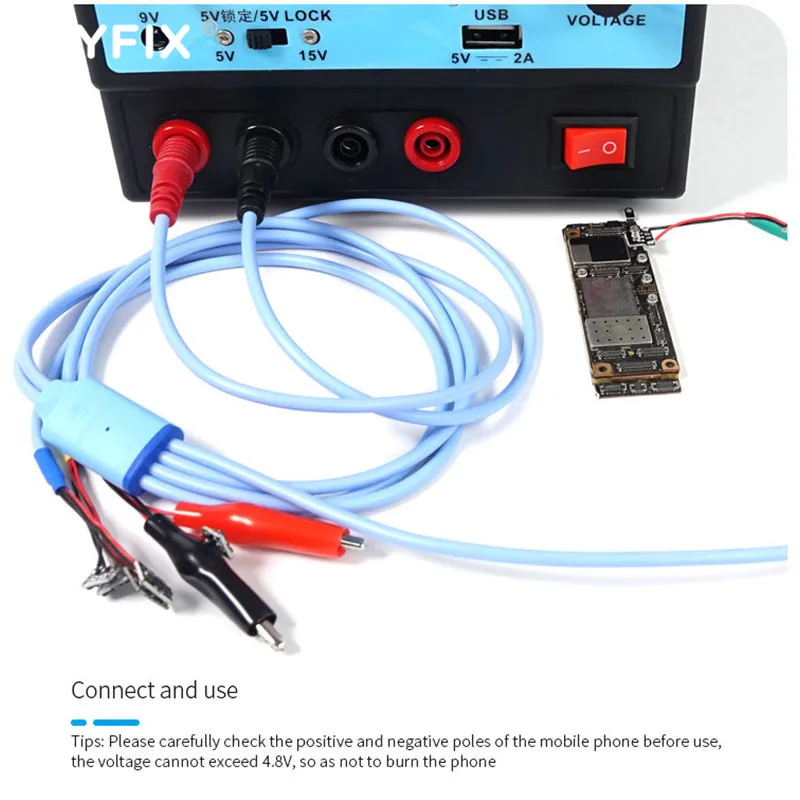 Sunshine-Cable de prueba para fuente de alimentación SS-908B, para iPhone 5G-8G/11 Pro Max, placa lógica de Apple, Cable de carga, línea de reparación de placa base