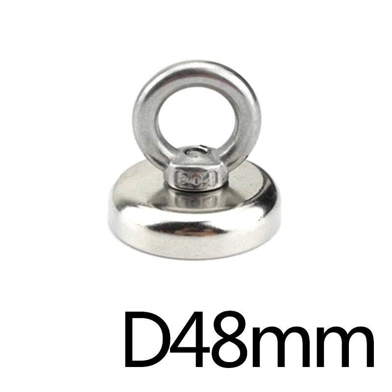 

1/2/5 pcs Strong Neodymium Magnet Double side Search magnet hook super power Salvage Fishing magnetic D48MM