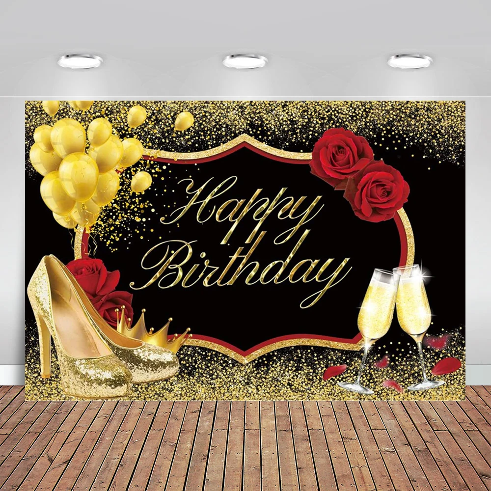 الذهب الأحمر النساء عيد ميلاد خلفية بورجوندي الوردي بريق الكعوب بالونات التصوير خلفية 40th 50th 60th الطرف الديكور