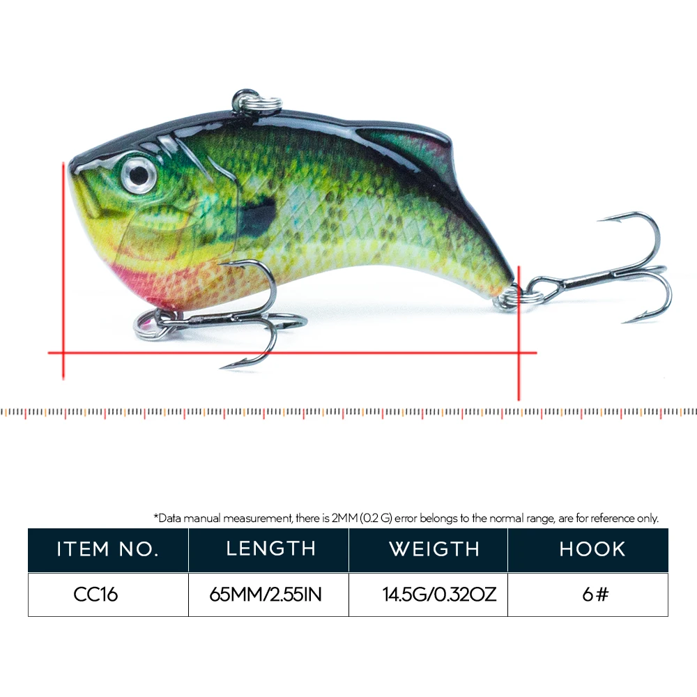 Hanlin 6.5cm/14.5g Popular Vib Crankbait Fishing Lure High Quality Fishing Bait Slow Sinking Fish Pike Wobbler Trout Hard Lure