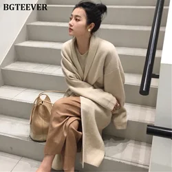 Winter Thick Long Cardigan Knitted Sweater Women Long Sleeve Female Jumper Cardigan Casual Streetwear Open Stitch Sweater