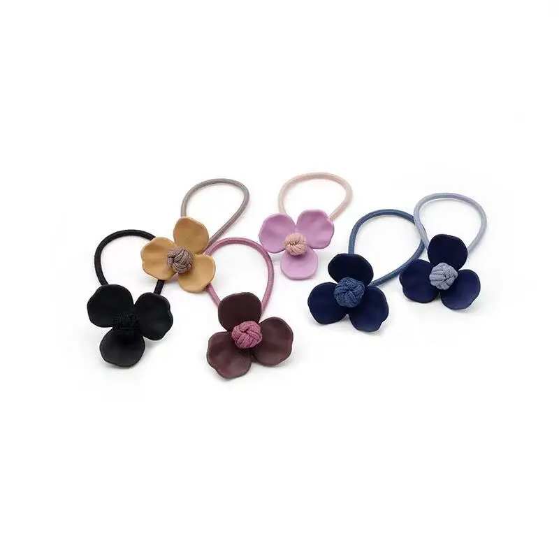 

Three Leaf Flower Elastic Hair Bands Rubber Hair Rope Tie Girls Hair Scrunchie Ponytail Holder Hair Accessories