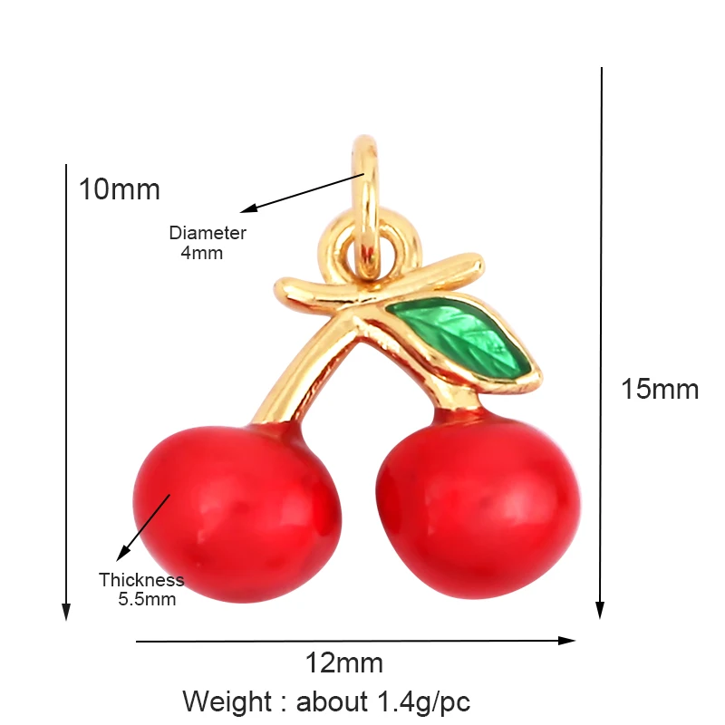 Pendentif à breloques 3D Fruit Harvey, raisin, mangue, ananas, melon d'eau, aucun gel, bijoux, collier, bracelet, approvisionnement exécutif, M15