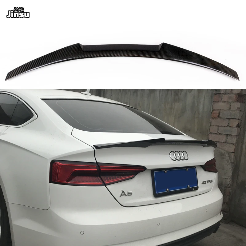 

M4 style Carbon fiber rear trunk spoiler lip for audi a5 sportback 4door 2017 - 2019 CF styling car wing (not fit Sline S5 RS5)