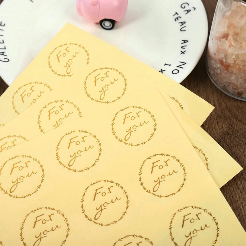 60pcs Bronzing Transparent Sealing Sticker For You Round Envelope Paper Bag Carton Sealing DIY 3.5CM