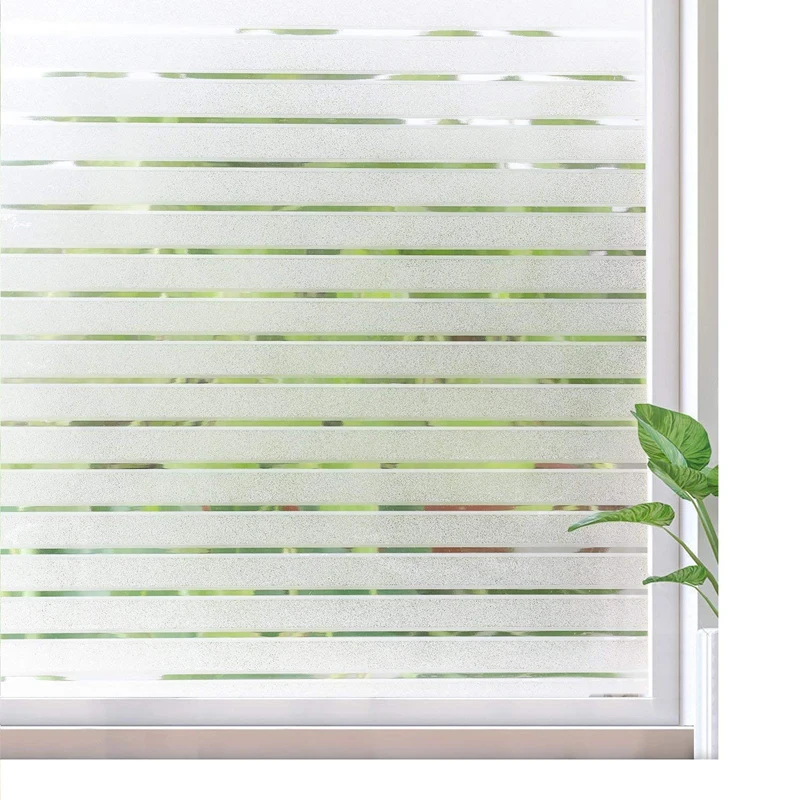 

Waterproof Window Film for Office, Stripe Style, No Glue Glass Film, Door Curtain Shutter, Window Film, Business Window Sticker