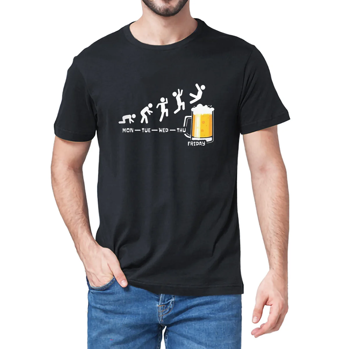 

Unisex 100% Cotton Week Craft Drinking Beer Funny Vintage Summer Men's Novelty Oversized T-Shirt Women Casual Streetwear Gift