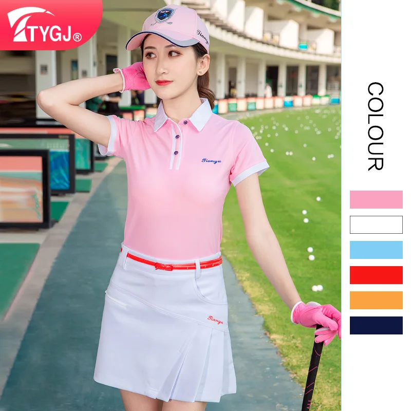 TTYGJ golf clothing women\'s sports short-sleeved t-shirt tennis clothing tops Korea style breathable quick-drying  골프웨어