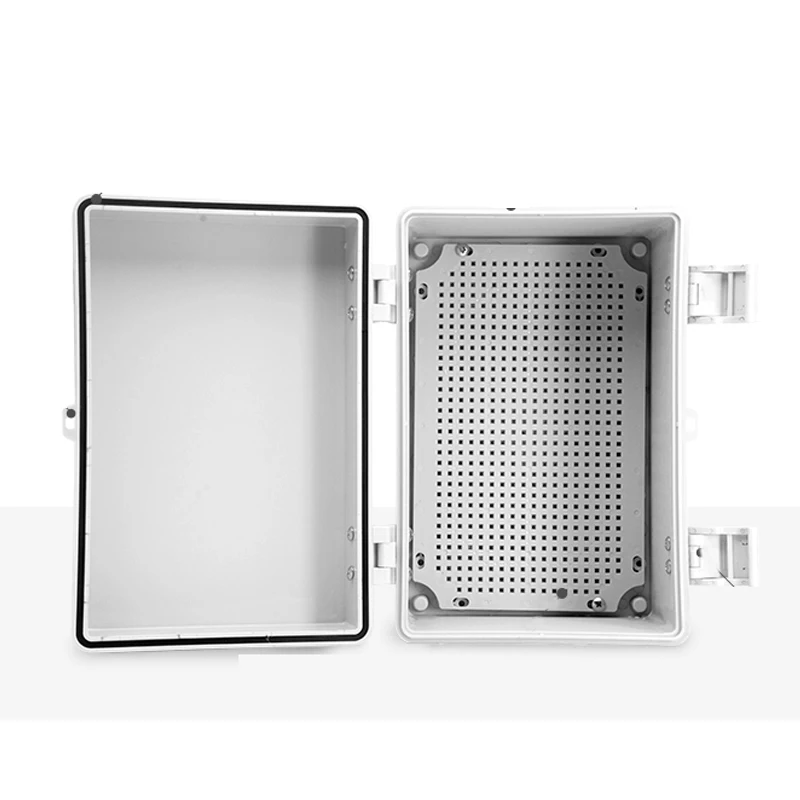 Caja de plástico ABS resistente al agua con cerrojo, caja de distribución eléctrica, caja de conexiones eléctricas, caja de alimentación sellada para exteriores