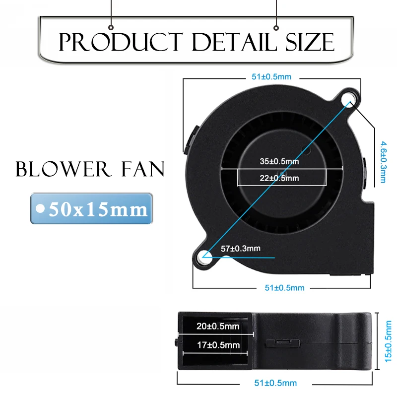 Gdstime-ventilador de refrigeración para impresora 3D, radiador sin escobillas de dos rodamientos, 5 piezas, 24V, 50x50x15mm, 50x15mm, 5015