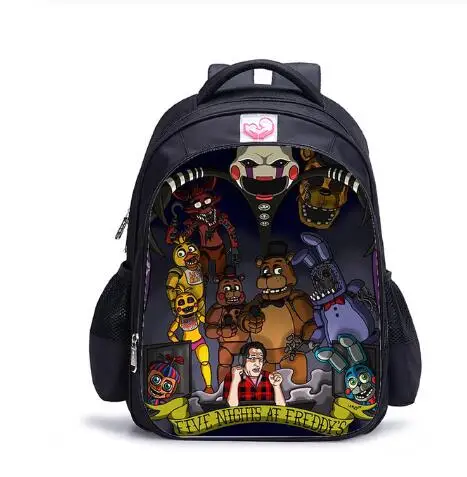 16 pulgadas de dibujos animados cinco noches en la mochila de los niños FNAF Bonnie Fazbear mochilas escolares para adolescentes niños mochilas