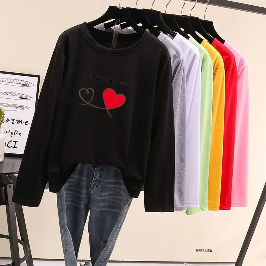 Size 7XL 150KG Autumn t shirt For Women White Black T Shirts Plus Size Clothes Long Sleeve Casual Female Tops