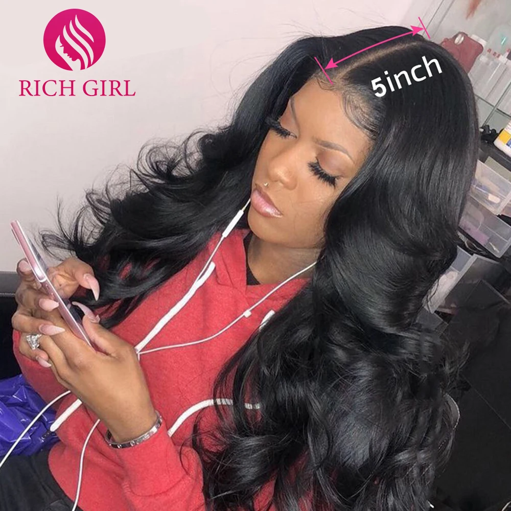 

Richgirl Body Wave Wig Lace Closure Human Hair Wigs For Women Indian Pre Plucked 30 Inch 5x5 6X6 Transparent Lace Closure Wigs