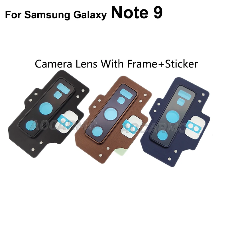 Aocarmo For Samsung Galaxy Note 9 Note9 Rear Back Camera Lens Glass Ring Cover With Frame 6.4\