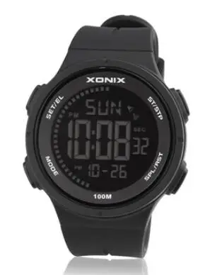 XONIX Men Sports  Watch Digital Waterproof 100m  Led Light Silicone Strap MultiFunction Swim Diver Watch Outdoor Wristwatch